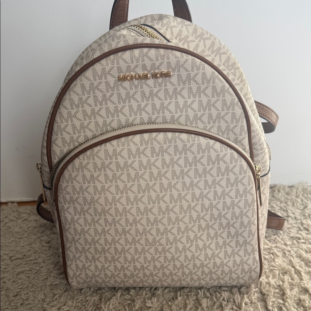 Michael Kors Cream Monogram Backpack